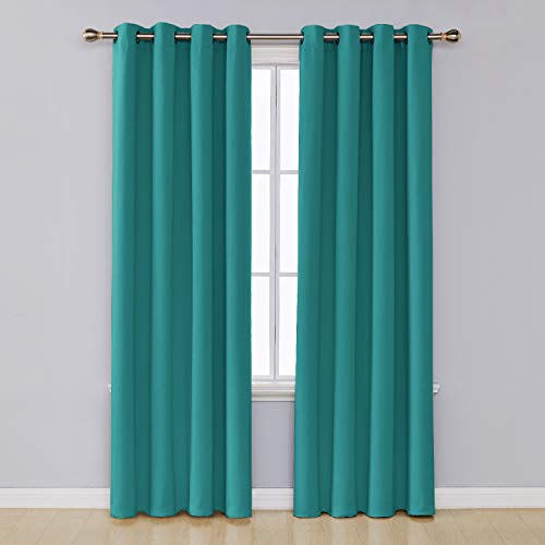 UMI. Essentials Tende 2 Pezzi Oscuranti Termiche Isolanti Coprente con Occhielli per Casa Moderne 117x229cm Turchese