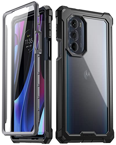 Poetic Guardian Series Case Designed for Motorola Edge Plus 5G 6.7' (2022) / Edge+ 5G UW (2022), Model # XT2201,Full Body Hybrid Shockproof Bumper Cover with Built-in Screen Protector, Black/Clear