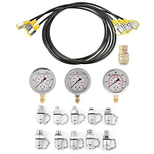 Professional Hydraulic Pressure Guage Excavator Hydraulic Pressure Test Kit with Testing Point Coupling and Gauge