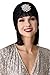 BABEYOND Women's Turban Hat with Crystal Vintage Head Wrap Knit Pleated Turban (Black)