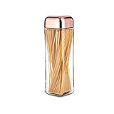 Metrix Square Storage Jars with Metallic Finished Lids, Set of 3, Clear