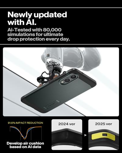Image of Spigen for Galaxy S25 Edge Case, Tough Armor MagFit [Kickstand] [Compatible with MagSafe] [Military-Grade Protection] - Abyss Green