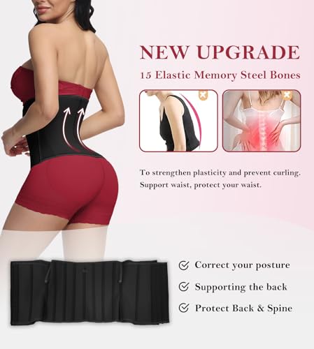 SHAPSHE Waist Trainer for Women Tummy Control Waist Cincher Workout Corset Shapewear Body Shaper3
