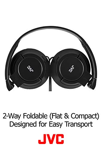 Jvc Lightweight Flat Foldable On Ear Colorful Lightweight Foldable Headband With Mic, Black (Hasr185B) #TOP3