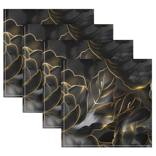 Servilletas de Tela Black Gold Rose Pack x4 20x20 Pulgadas miniatura 7