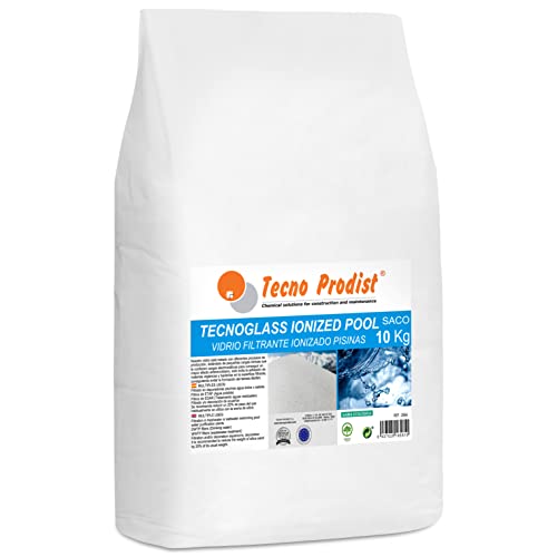 Tecno Prodist Tecno Glass IONIZED Pool (10 Kg Saco) Vidrio filtrante ionizado Piscinas, Gran Durabilidad y Resistencia, depuradoras Agua Dulce y Salada (cloración Salina) granulometría 0,5-1 mm