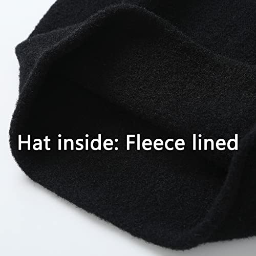 Facecozy Knit Slouchy Beanie For Women-Soft Warm Winter Hats For Women Lightweight Skull Cap Beanies Hat (Black) #TOP4