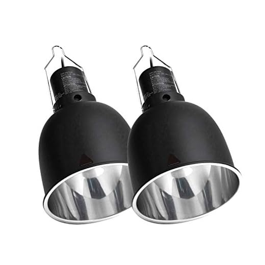REPTI ZOO Reptile Light Fixture 2 Packs 5.5 Inch Deep Dome Lamp Cap Lamp Fixture Optical Reflection Cover for Reptile Glass Terrariums