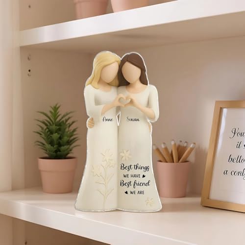 Customized 3D Acrylic Block Plaque for Soul Sisters - Personalized Friendship Gift with Hand-Holding Figurines for Birthdays and Holidays - Image 4