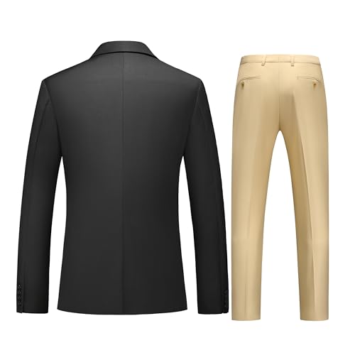 MOGU Mens 3 Piece Suits Slim Fit Tuxedo Suit Set Blazer Vest Pants for Wedding2