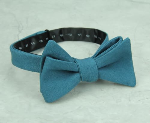 Image of Mens Solid Linen Ties - Slim Pattern Necktie for Men Wedding Groomsmen