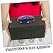 Garneck 1 Roll Ribbon Decorative Webbing Valentines Ribbons Heart Ribbon Wedding Ribbon Black Polyester