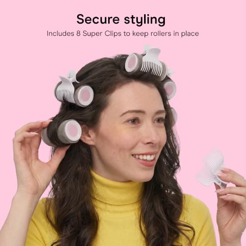 Conair Jumbo Hair Rollers, Ceramic, 2" Rollers, 8 Count, Pink - image 5
