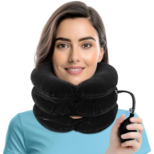 Medi Eaze Neck Traction Device - Cervical Spine Stretcher, Neck Pain Relief, Adjustable Neck Traction, Home Medical, Portable Neck Traction, Neck Stretcher Cervical Traction, Neck Tension Reliever