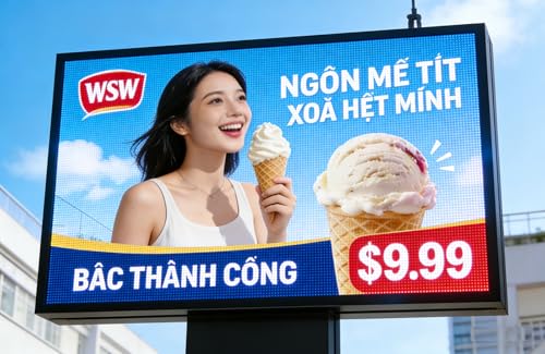 Image of P5 Outdoor LED Sign 65 inchx34 inch - IP65 Waterproof Programmable led Sign Board WiFi & USB Control Full Color LED Scrolling Display Support Texts, Images& Video