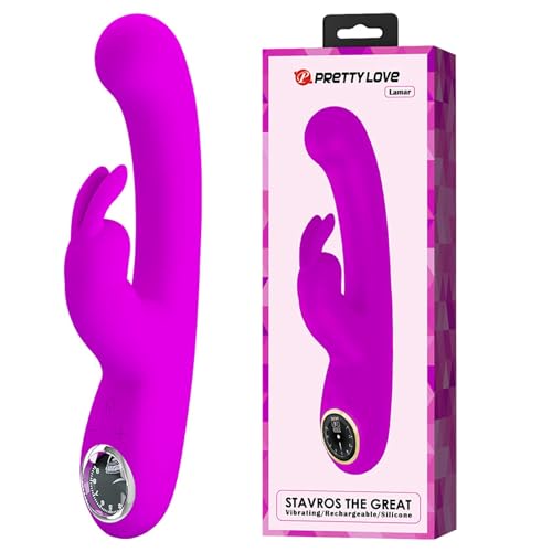 Pretty Love Lamar Vibromasseur lapin avec affichage LED numérique Purple Ø 4 x 22 cm