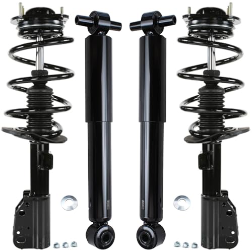 Image of Detroit Axle - Front Struts Rear Shocks for 13-16 GMC Acadia 13-17 Buick Enclave Chevy Traverse 2017 Acadia Limited, 2 Struts with Coil Spring Assembly 2 Shock Absorbers Assembly Replacement