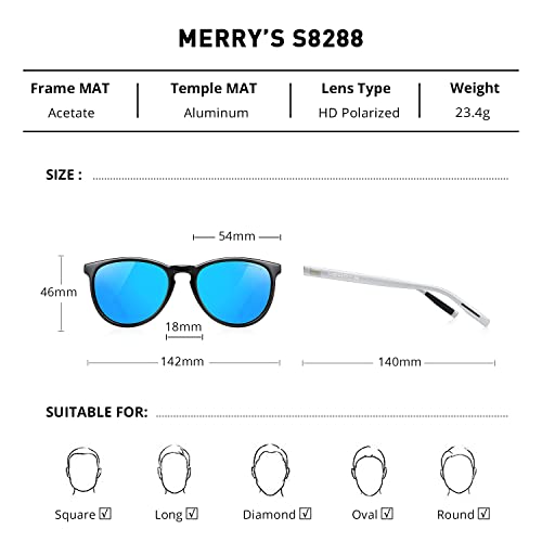 Image of MERRY'S Unisex Polarized Aluminum Sunglasses Vintage Sun Glasses For Men /Women S8286