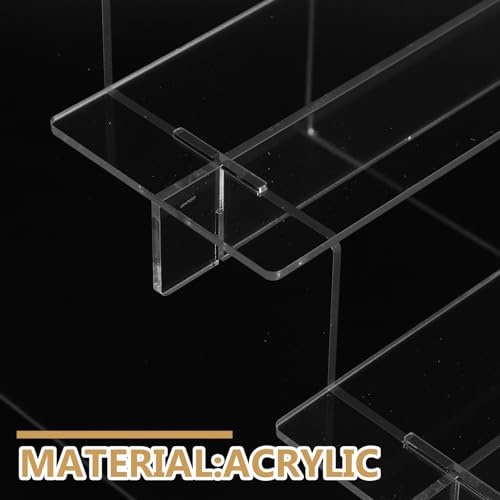 FRCOLOR アクリルスタンド 展示台 クリア ディスプレイ スタンド 4段20x32x19cm 展示棚 置物 小物 化粧品 香水 陳列 ホビー ショーケース プラスチック [5]