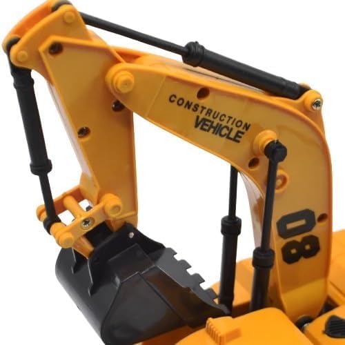 Pihura RC Truck Construction Stalling RC Excavator Wireless Remote Control Engineering Vehicle Machine RC Tank Construction Toy with Red Light for Kids and Children 3