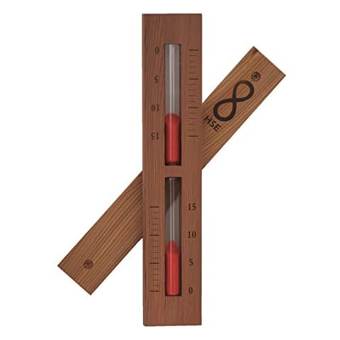 HSE Cedar Box Sauna Sand Timer (15 Minutes, Rust Red) Cover