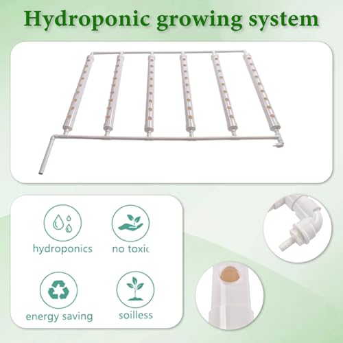 Sistema de cultivo hidropónico de 36 sitios, kit de plantación de tubos de PVC con bomba temporizadora, decoración de jardín interior y exterior para verduras de hoja verde, fácil montaje y uso