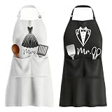Giftota Valentinstagsgeschenk - 2er Set Mr. & Mrs Küchenschürze...