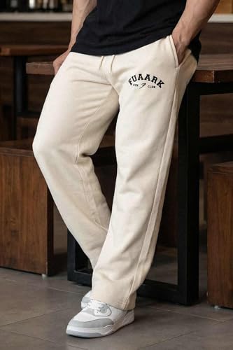 Image of FUAARK Men's Premium Polycotton Relaxed Loose Fit Sports Gym Stylish Track Pant Trouser for Men