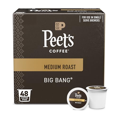 Peet's Coffee, Medium Roast Single Serve Coffee Pods - Big Bang 48 Count (1 Box of 48 Pods)