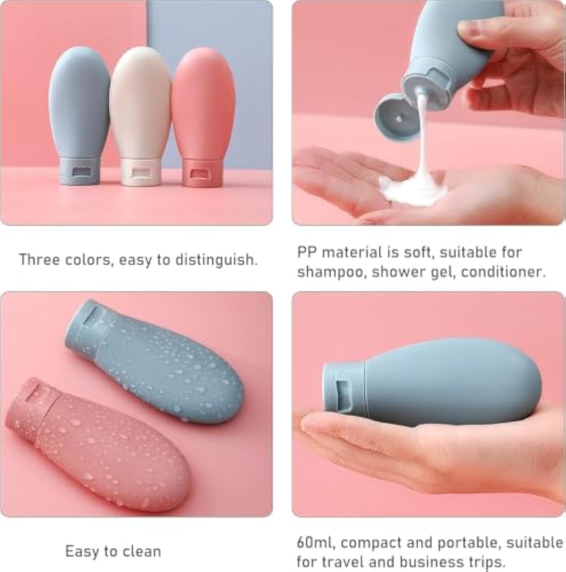 11 PCS Refillable Silicone Travel Bottle Set for Toiletries