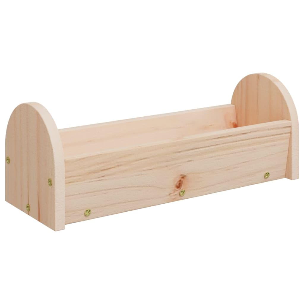 Heuraufe für Kaninchen aus massivem Tannenholz 28x10x10 cm, robust und geruchsfrei, ideal für Meerschweinchen und Kleintiere, schützt Heu vor Verunreinigung, fördert gesunde Fütterung