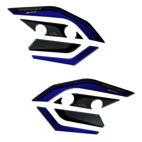 Resin Bike naklejki moto kompatybilne z Yamaha Tracer 900 2015-2017. Ochrona handbarów przed uderzeniami i zadrapaniami. Para ?ywicznych naklejek z efektem 3D - Wyko?czenie niebieski metaliczny