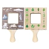 Qtrednrry Recherche de Guide de la Nature - Cadre de Guide de la Nature Du Viseur Naturel Double Face en Bois, Cadeau pour les Amoureux de la Nature (A)