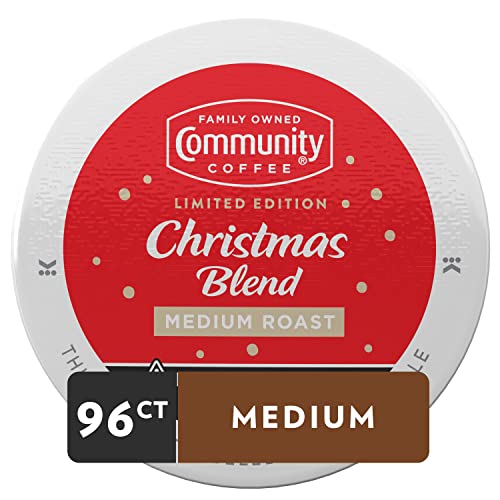 Image of Community Coffee Christmas Blend, Medium Roast 96 Count Coffee Pods, Compatible with Keurig K-Cup Brewers, 24 Count (Pack of 4)