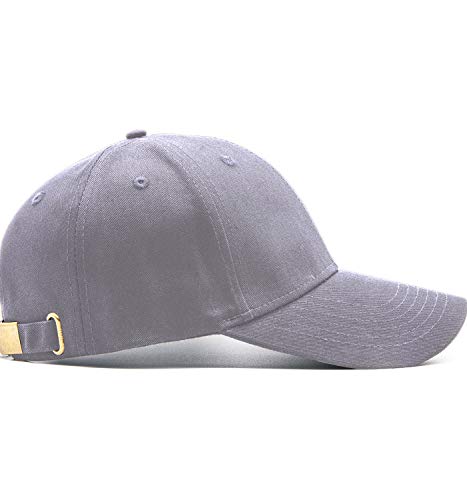 Ruyosn Casquette de Baseball Homme Ajustable BB Cap Femme Basecap Casquette Coton Unisexe Baseball Cap Pure Color Golf Hat Trucker Cap Snapback Hip Hop Sport Casquette-Grise Cover