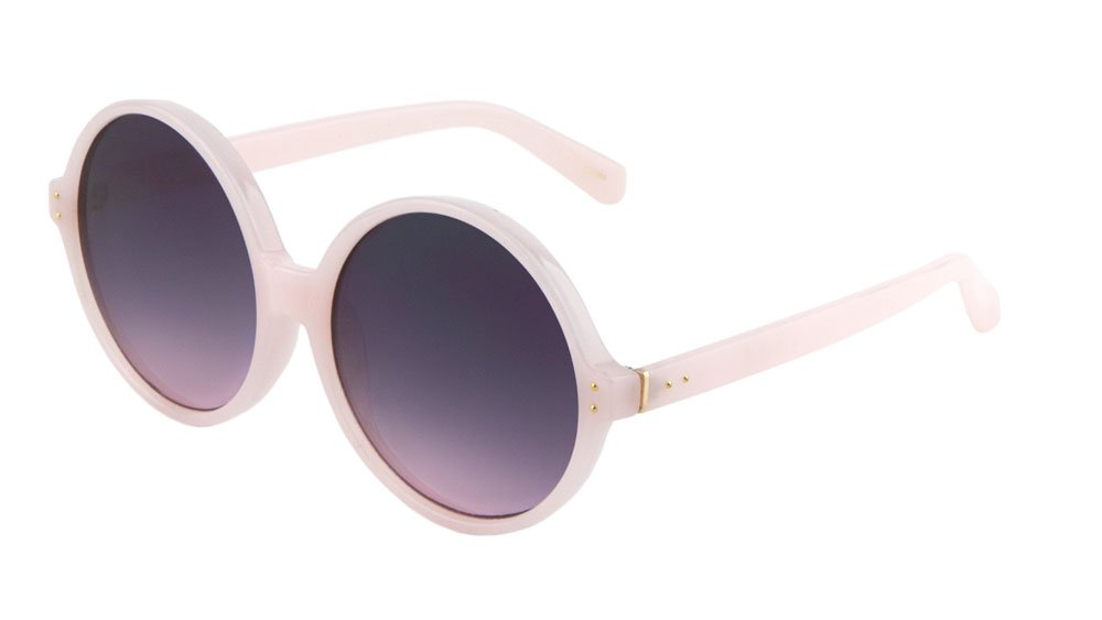 Mod Round Sunglasses for Women Men UV Protected Runway Fashion (57mm/Pink/Purple, 57)