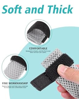 SOVYTH 4 Pezzi Guanti Antigraffio per Gatti,Stivali per Gatti Antigraffio,Copri Artigli per Gatti,Regolabili Calzini per GattiCani,Scarpe per Cani in Rete,Traspiranti Scarpe da Gatto per Bagnetto