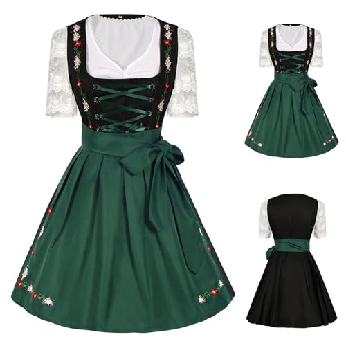 Tenue Allemande Dirndl 2 Pièces Blanche Médiévale et Authentique - 4