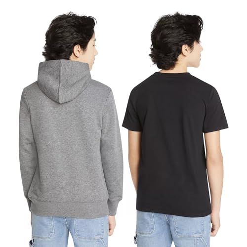 Hurley Boys' 2 Pack Hoodie and Tee Set (US, Numeric, 7, 8, Regular, Grey/Black)2