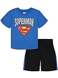 DC Comics Superman Toddler Boys Short Sleeve T-Shirt and Mesh Shorts Set Blue 3T