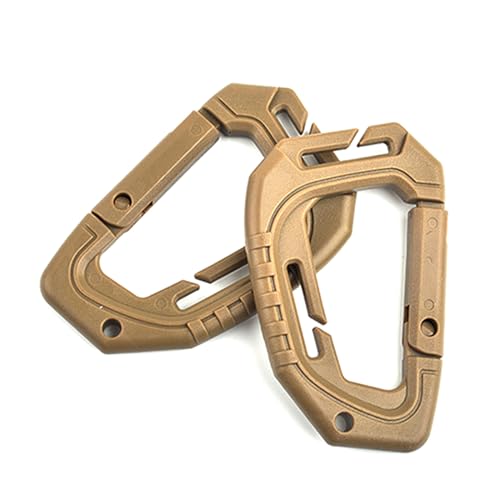 FeiYeup HeOTER - Llaveros con hebilla, 2 unidades, mosquetón en forma de D, hebilla táctica para mochilas, gancho rápido, hebilla para colgar