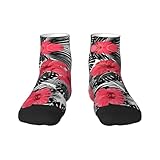axzttupy Socken für Erwachsene, Hibiskusdruck, für den Alltag, bequem, atmungsaktiv...