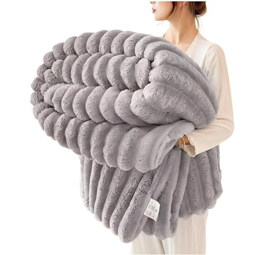 Plaid matrimoniale pile, Morbido Caldo Plaid Peloso di Pelliccia Sintetica, Coperta in peluche di lusso, super morbida, soffice e accogliente, per divani, divani, letti
