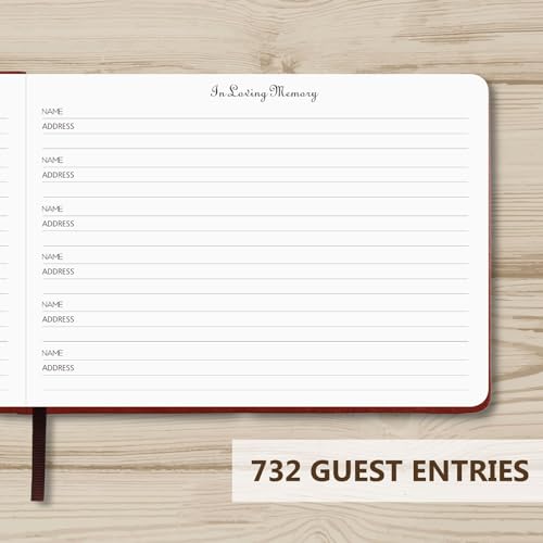 Image of Tiankool Funeral Guest Book for Memorial Service - in Loving Memory Guest Book for Funeral Sign in - Celebration of Life Guest Book for Funeral Guest Registry-134 Pages,10 inch x 7 inch,Hardcover,Brown