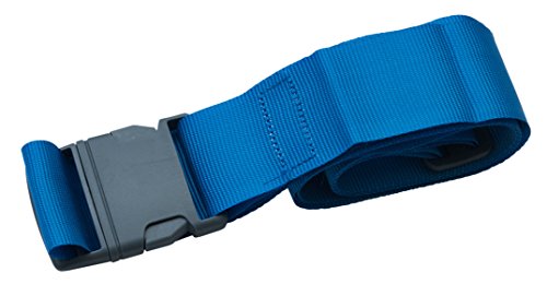 Connex Koffergurt - 2 m x 50 mm - Mit praktischem Schnellverschluss - Längenverstellbar - Auffälliges Blau - UV-beständig & farbecht - Aus Polypropylen / Kofferband / Gepäckgurt / DY270617