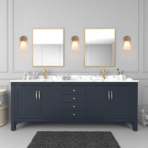 Image of Gold Wall Sconce, Modern 1-Light Sconces Wall Lighting with Fabric Shade for Bathroom, Bedroom, Kitchen and Living Room
