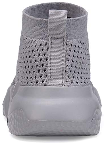 Santiro Kids Walking Shoes Boys Lightweight Breathable Slip On Knit Sock Sneakers Full Grey 11.5 M Us #TOP4