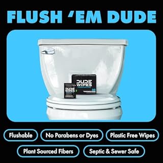 DUDE Wipes On-The-Go Unscented Travel Wipes - 30 Count (Individually Wrapped) - Extra-Large Adult Flushable Wipes for Sensitive Skin - Infused with Vitamin E and Aloe - Septic and Sewer Safe