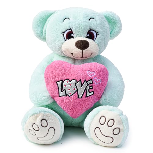 Ours en peluche vert menthe avec cœur Love pour la Saint-Valentin