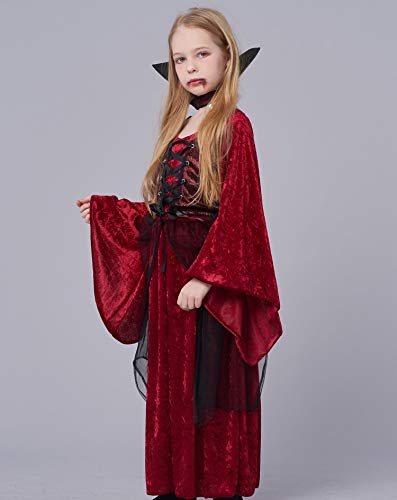 Ikali Girl Vampire Costume Outfit, Princess Fancy Dress Up Gown For Halloween Party #TOP2
